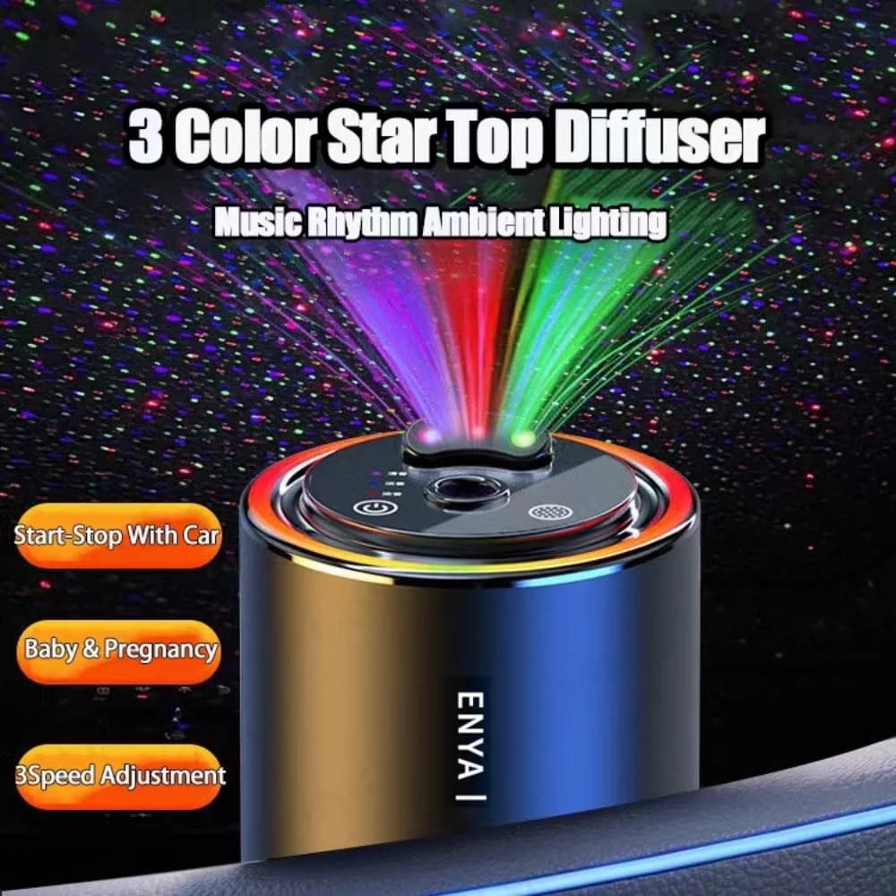 Parfum de voiture 3 en 1 couleur désodorisant huile essentielle diffuseur