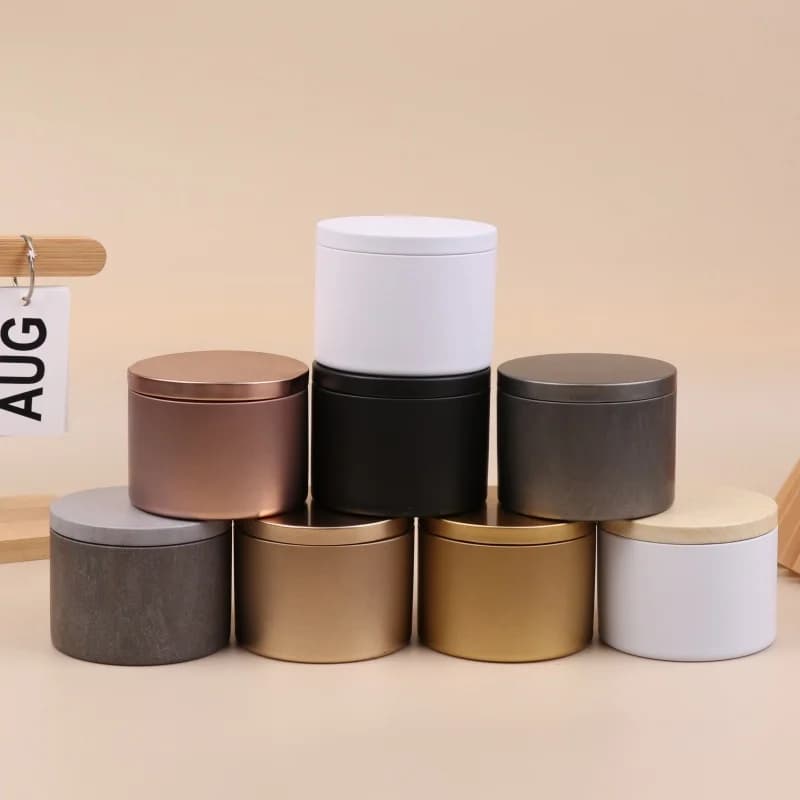 Boîtes de bougies en étain de 8oz, conteneurs de bougies, pots de bougies avec couvercles pour bougies, thé, artisanat d'art, stockage et cadeaux