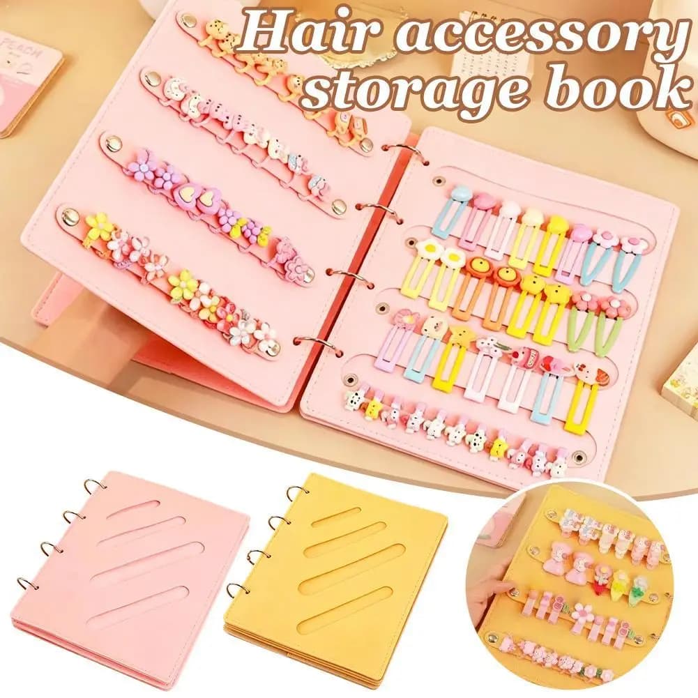 Livre de rangement pour accessoires capillaires mignon, grande capacité, organisateur de pinces à cheveux pour enfants, classeur à feuilles mobiles, présentoir pour épingles à cheveux pour enfants
