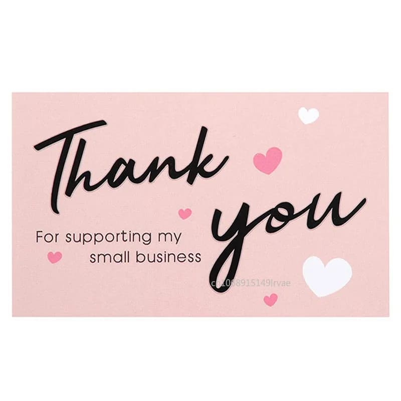 Carte de remerciement rose pour votre commande, merci de soutenir une petite entreprise, étiquette cadeau, décor de carte, 30 pièces
