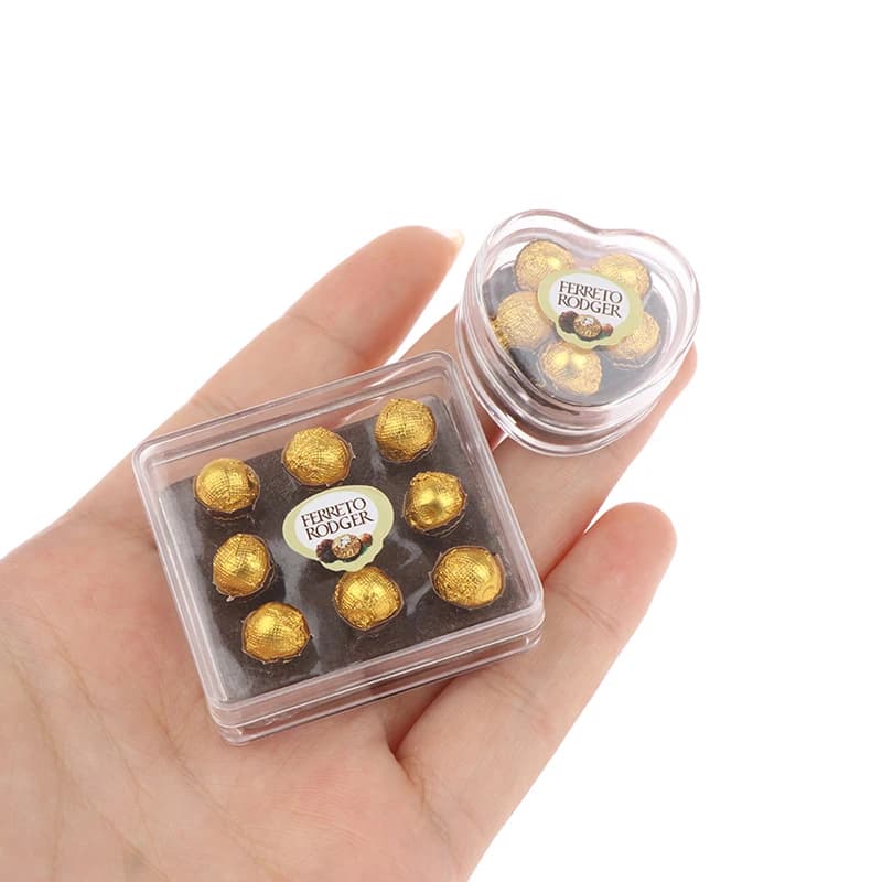 Coffret cadeau en chocolat miniature pour maison de poupée 1:12, modèle alimentaire, jouet, accessoires de cuisine