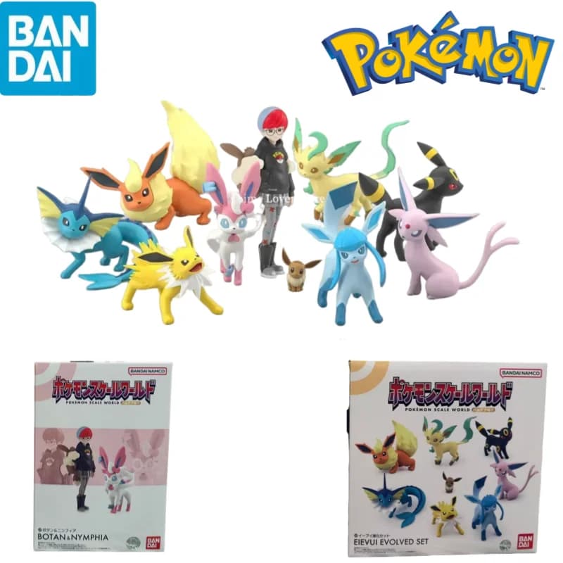 Bandai – figurines de dessin animé POKEMON Paldea, échelle originale, Penny Sylveon Eevee Flareon Vaporeon Jolteon Glaceon Espeon, jouets