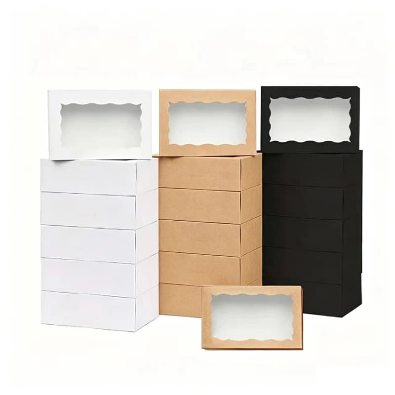 Boîte cadeau avec fenêtre transparente, 5/10 pièces, pour desserts, pâtisseries, bonbons et chocolats, parfaite pour les mariages, les anniversaires et plus encore.