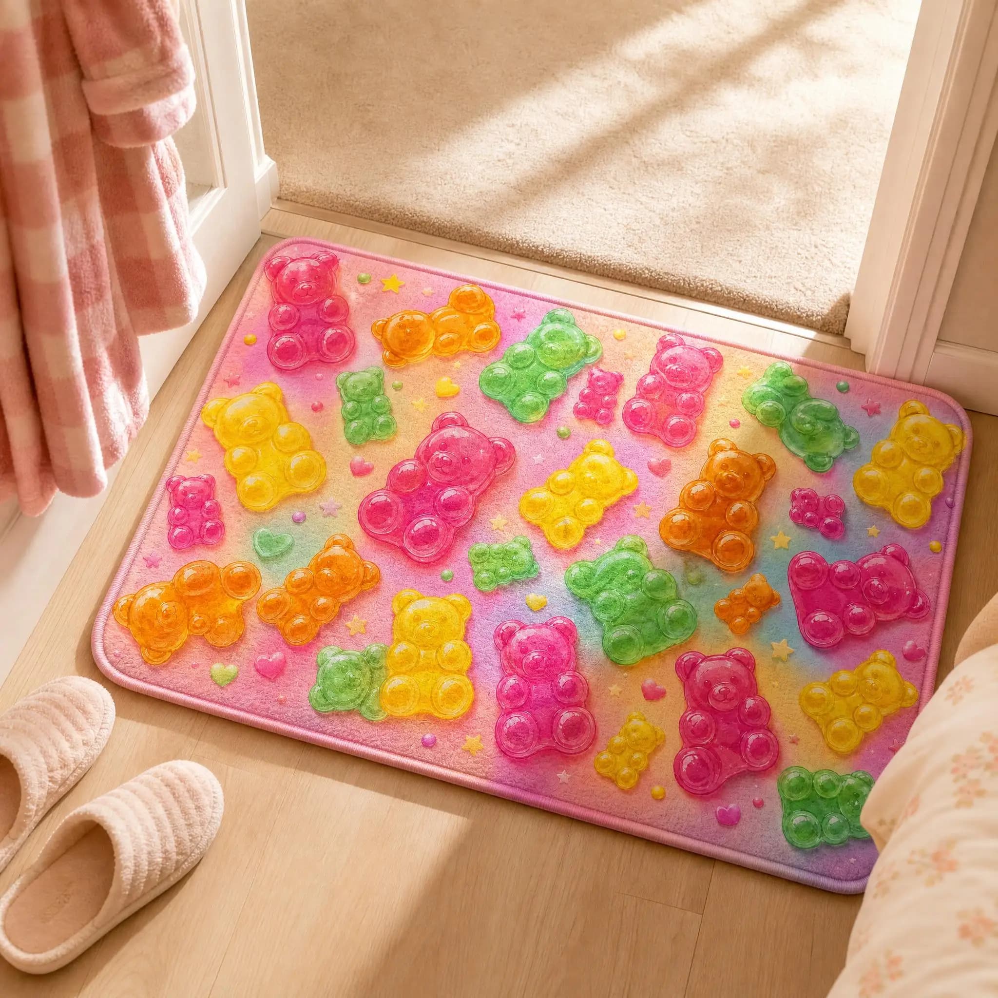 Tapis de sol Gimme Gummy Style, adapté à la décoration des salons et des entrées de chambres, un cadeau de vacances unique