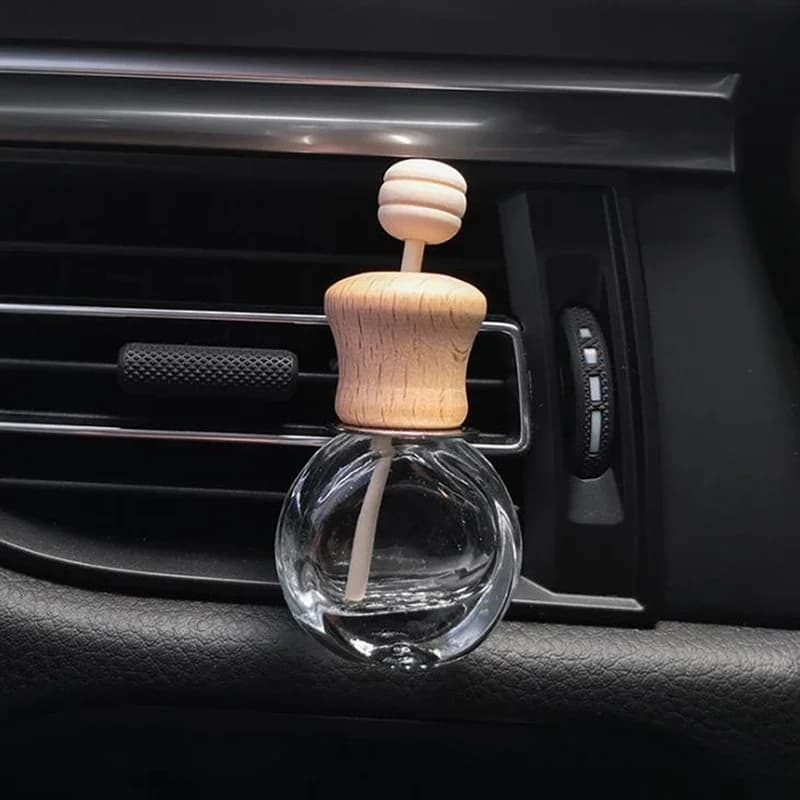 Désodorisant bouteille de parfum pendentif huiles essentielles voiture suspendus Clips en verre