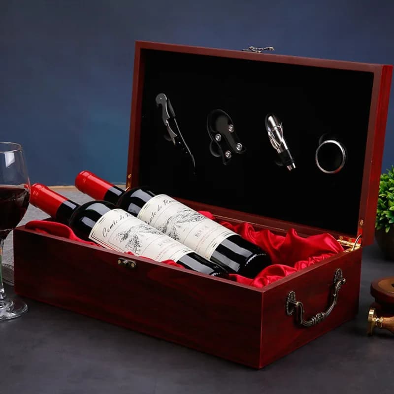 Double boîte à vin en bois