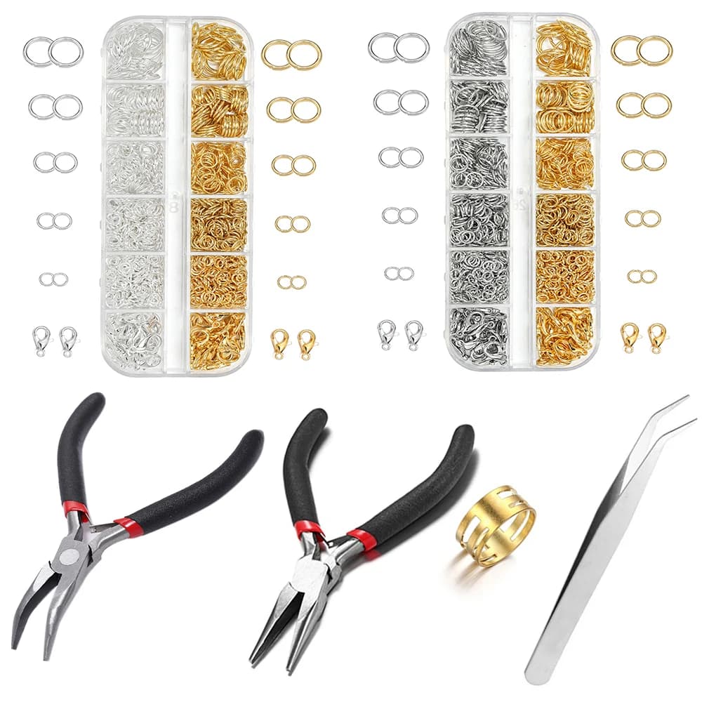 930 pièces/boîte Kits de résultats de bijoux anneaux de saut ouverts fermoirs à homard crochets pinces à épiler pour