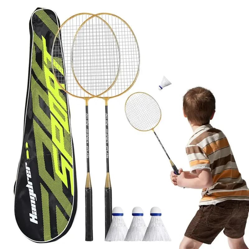 Raquettes de Badminton professionnelles avec sac de transport, ensemble d'accessoires de sport d'intérieur et d'extérieur, équipement pour débutants, 2 pièces