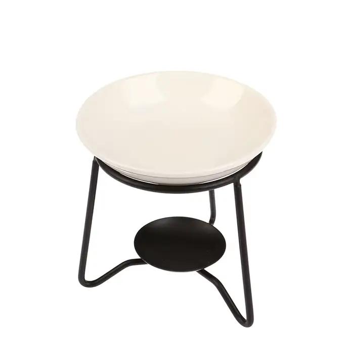 Lampe d'aromathérapie en céramique et métal multi-fonctionnelle pour diffusion d'huiles essentielles, décoration de maison et relaxation spa