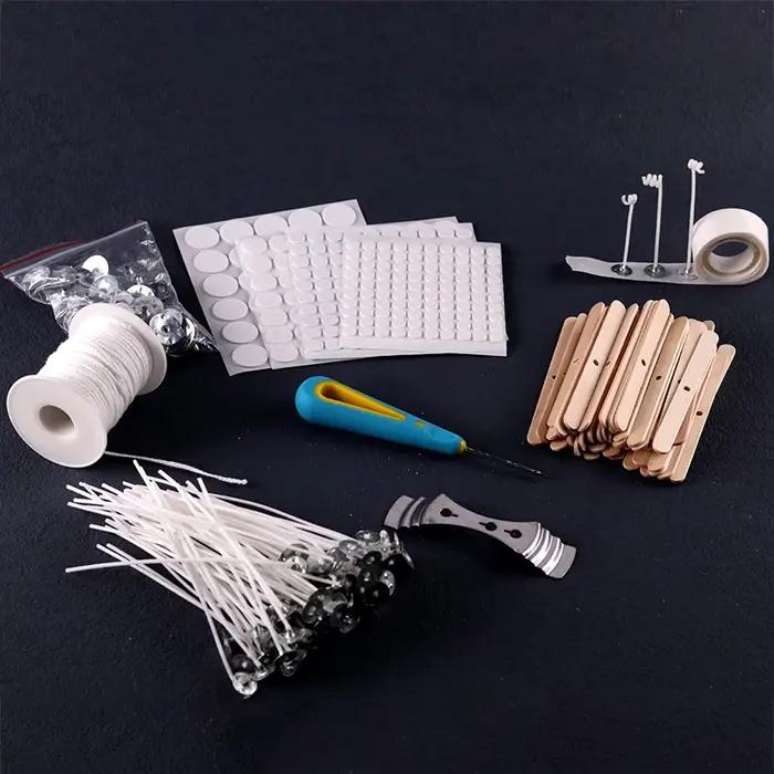 Mèches de bougie sans fumée en coton pré-ciré pour bricolage et couture, variété de couleurs pour décorations personnalisées et événements spéciaux