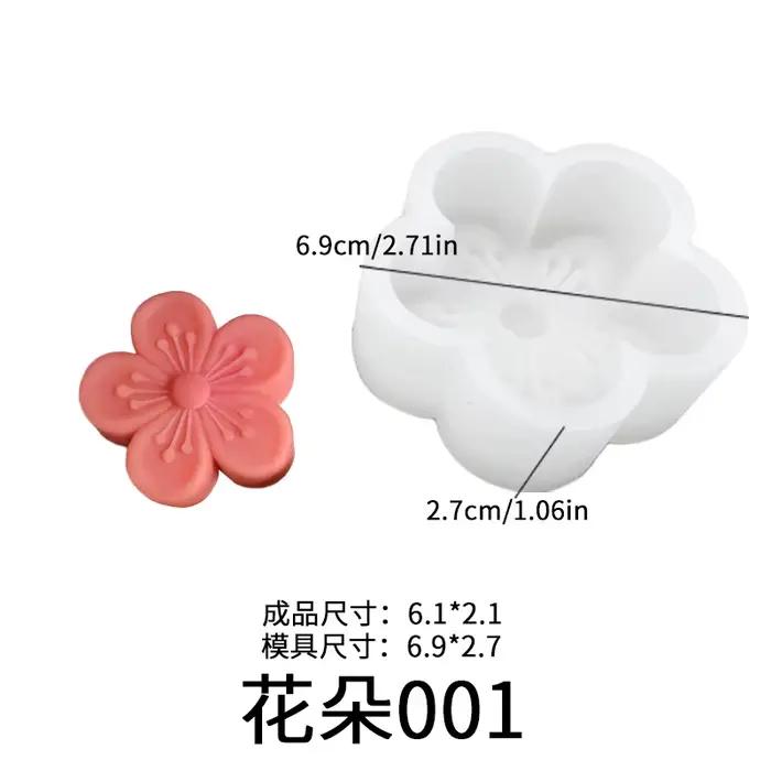 Moule à bougies en forme de fleur de cerisier, fleur de pêcher, trèfle à quatre feuilles, fleur de M