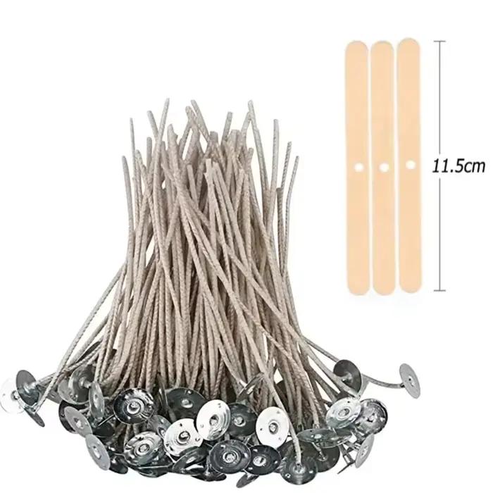 Mèches de bougie sans fumée pour cire de soja, gel ou paraffine, 103 pièces, noyau en pur coton, pour fabrication artisanale et cadeaux personnalisés