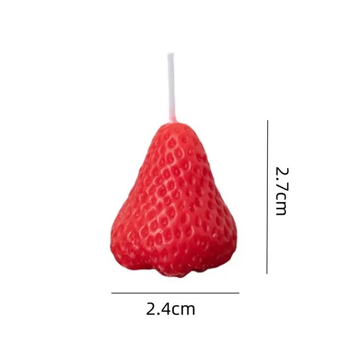 Bougies de fraises décoratives parfum fraise pour réceptions de mariage et fêtes d'anniversaire 5 pièces raisin et rouge pour la maison et le bureau