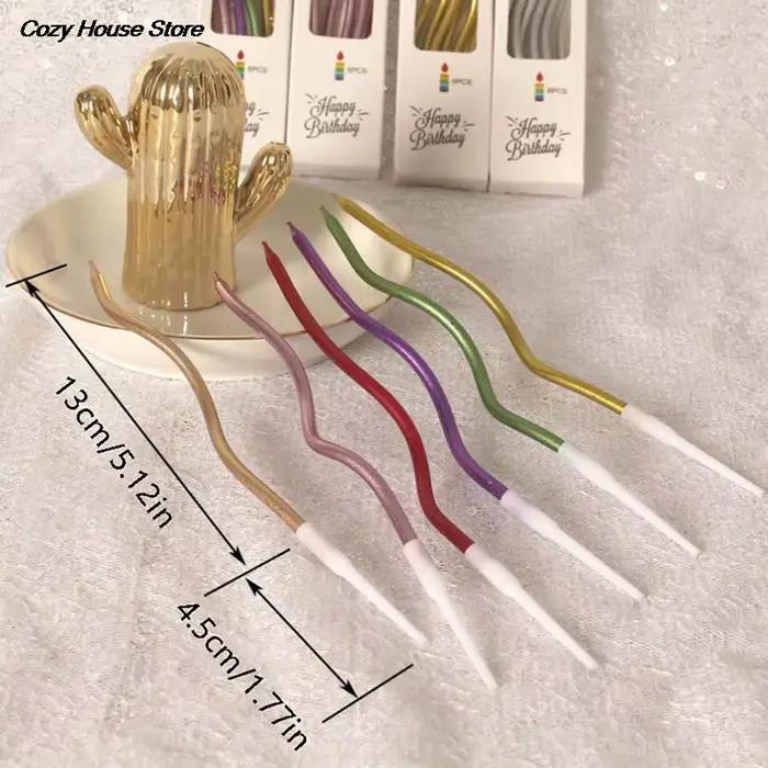 Bougie à Gâteau en Spirale Incurvée Colorée