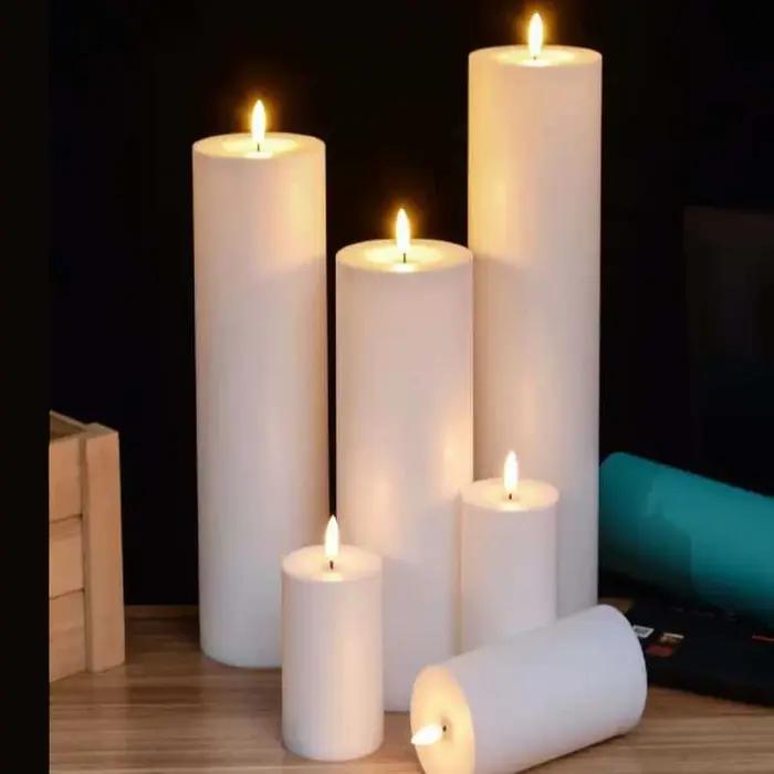 Lot de 3 bougies pilier géantes IP44 avec télécommande et minuterie