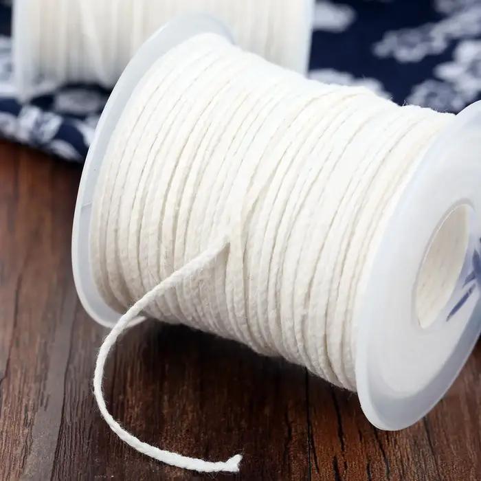 Bobine de mèches de bougie tressées carrées en coton non ciré