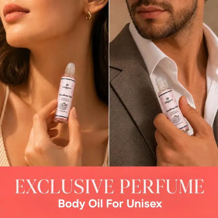 Huile de parfum corporelle roll-on 10 ml, parfum gourmand portable à la fraise, senteur dessert pour les voyages