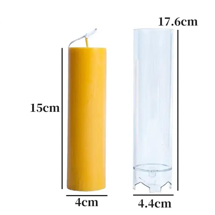 Moule à bougie cylindrique en plastique, bougie d'aromathérapie faite à la main, kit exécutif, pot de moule en acrylique, cadeau de décoration intérieure, 15cm
