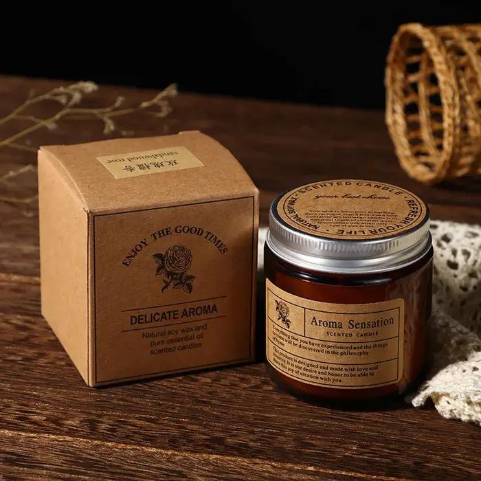 Bougie de soja parfumée pour la saint-valentin