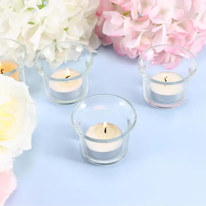 Porte-bougies votives en verre, Porte-bougies chauffe-plat en verre, Porte-bougies chauffe-plat en v