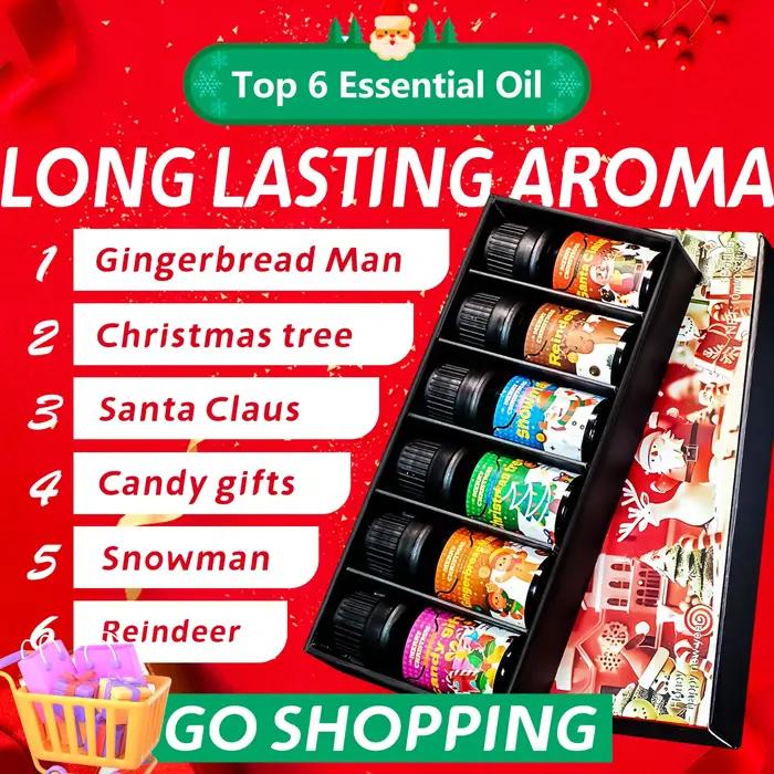 Huiles Essentielles de Noël Parfum de Fête Huile Aromathérapie Cadeau de Noël pour Maison Atmospère Chaleureuse Occasions Spéciales
