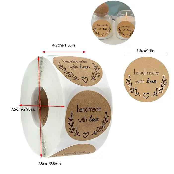 Étiquette ronde en papier kraft avec logo de bougie en bobine
