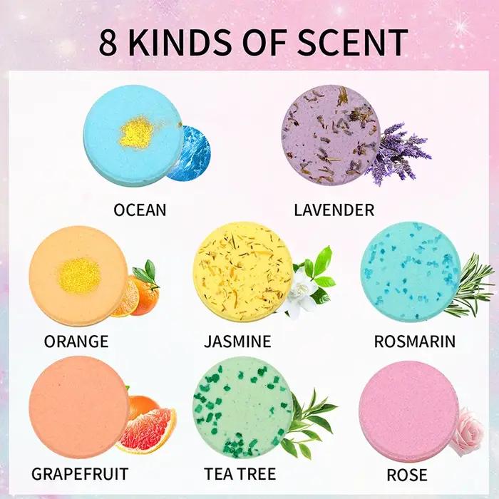 Diffuseurs de vapeur pour la douche - Aromathérapie - Cadeaux d'anniversaire pour femmes - Pack de 8