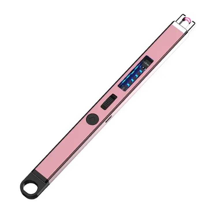 Briquet à bougie Rechargeable USB, coupe-vent, affichage de puissance LED, briquet de cuisine, cuisi