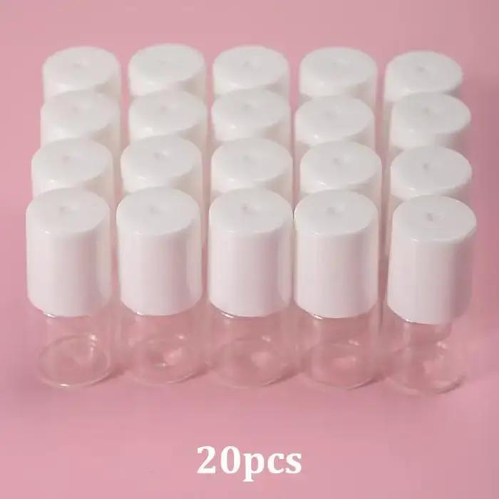 Bouteille de parfum à huile essentielle de 2ml, en acier inoxydable et en verre, durable, pour voyage, conteneur cosmétique, 5/10/20 pièces