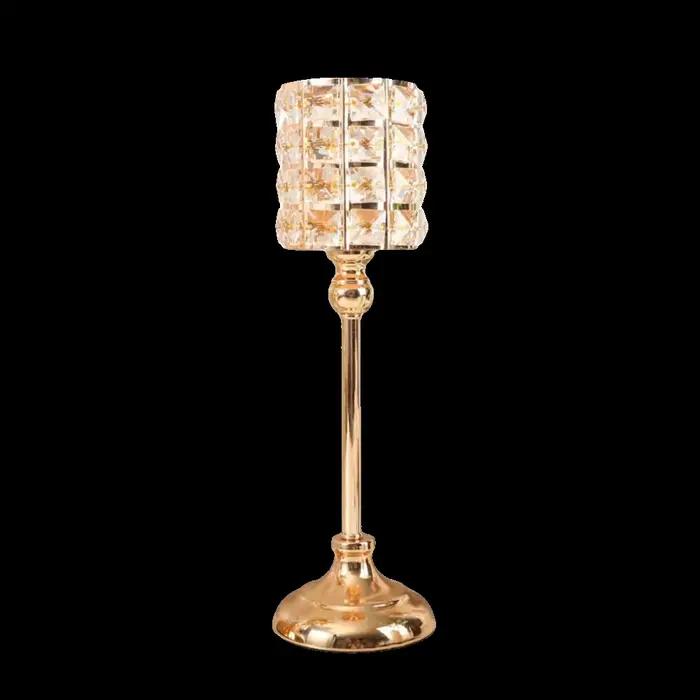 Porte-bougie en cristal de style européen décoratif chandelier romantique de luxe lanterne à bougie vintage brillante table de fête or argent blanc bourgogne golden rouge silver