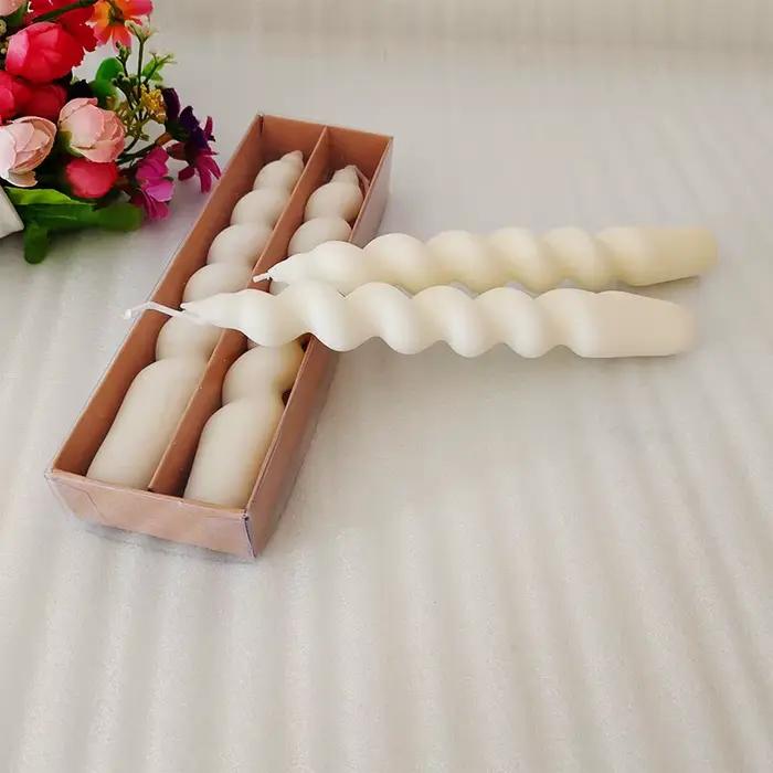 Bougies à dîner coniques en spirale, bougies coniques pour vacances, fête de mariage, bougie de dîne