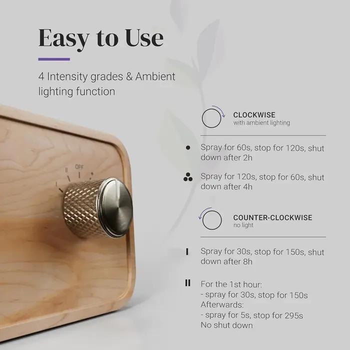 Diffuseurs d'huiles essentielles nébulisantes pour aromathérapie-diffuseur à piles diffuseur d'huile en bois et verre pour le bureau à domicile