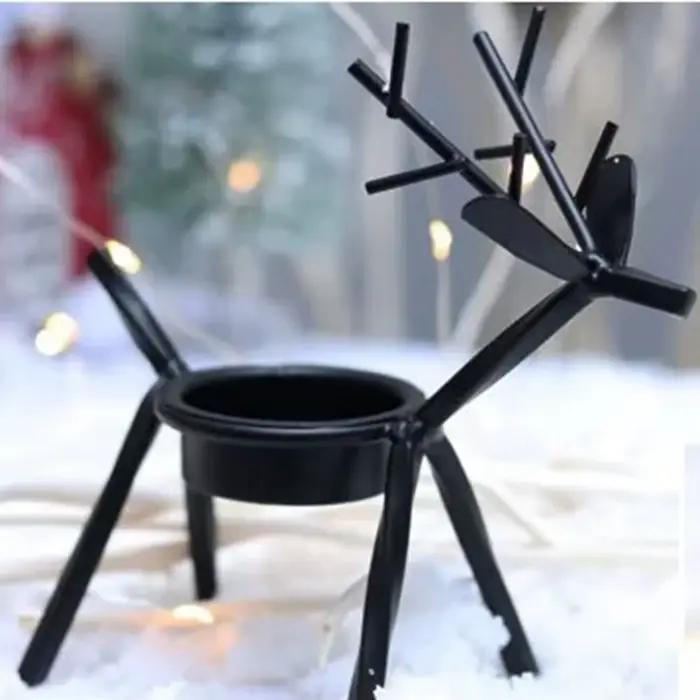 Support de chandelier Durable en forme de renne et d'élan, bougeoir de noël en fer antirouille, pilier de bougie de cerf de style européen pour porche