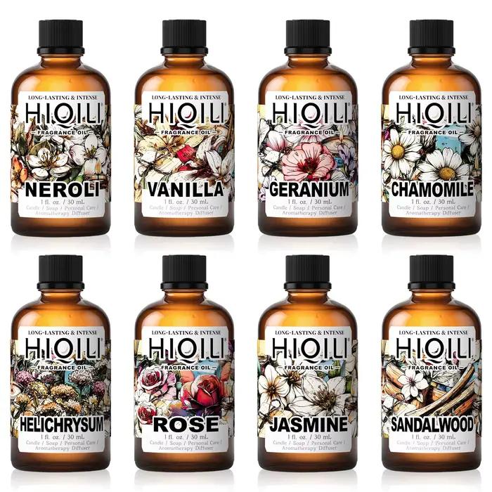 Huile essentielle pure HIQILI parfumée vanille lavande rose santal pour usage domestique humidificateur diffusion création artisanale soins personnels ambiance élégante