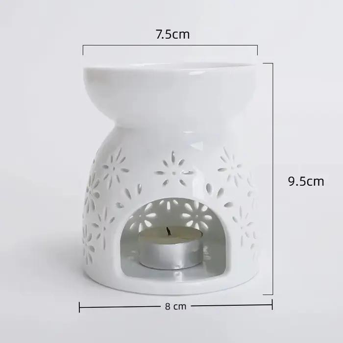 Brûleur d'huiles essentielles et diffuseur de parfum en céramique pour bougies chauffe-plat