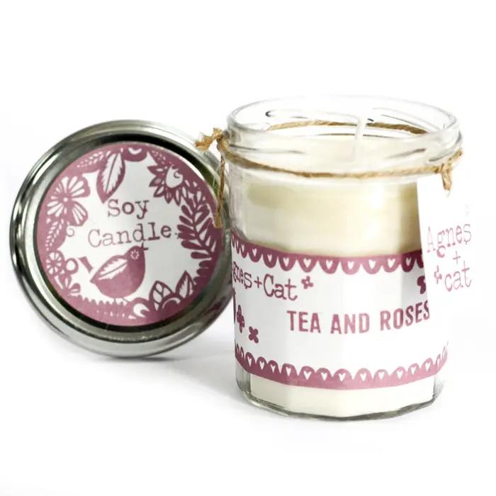 Jam Jar Candle - Tea and Roses