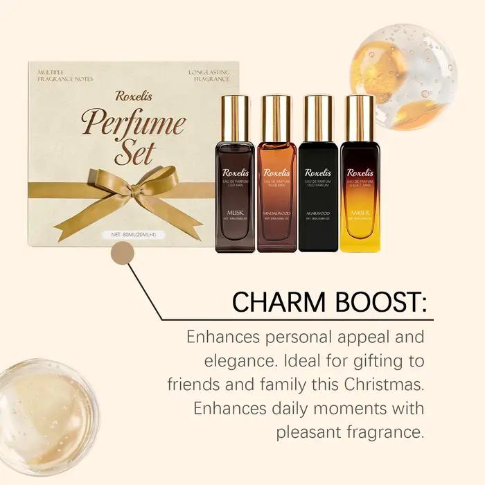 Coffret cadeau de parfums de luxe Roxelis avec plusieurs senteurs naturelles