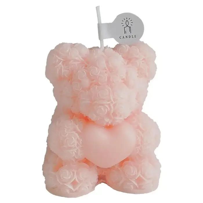 Bougie Ourson Rose Mignon Aromathérapie Fait Main Décoration Intérieure Relaxante Occasions Spéciales Cadeau Anniversaire Mariage
