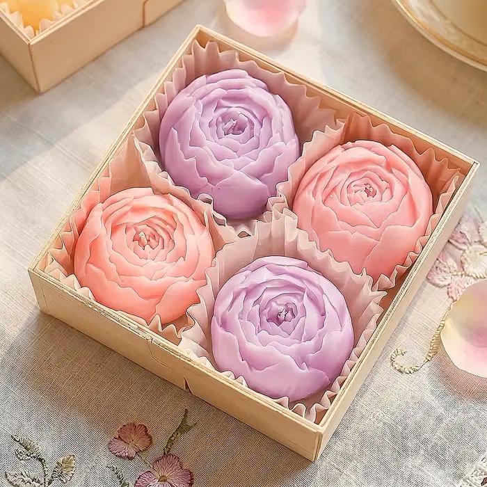Bougie parfumée romantique à la rose pour la Saint-Valentin, coffret cadeau, ensemble de bougies aromatiques sans flamme pour la décoration de la maison occassions spéciales