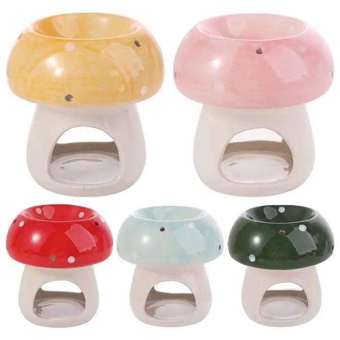 Porte-bougie champignon mignon, créatif, style dessin animé, brûleur d'huiles essentielles et d'encens, artisanat romantique pour café