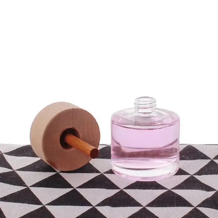 Bouteilles diffuseur de parfum en verre de 50 ml avec bouchon en bois