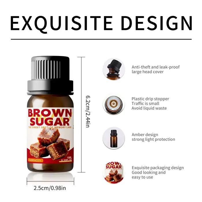 Huile parfumée au sucre brun 10 ml, parfum chaleureux, cadeau d'automne, huile pour diffuseur, parfum d'intérieur, diffuseur d'air pour voiture, cadeau pour amis, parfum d'automne.