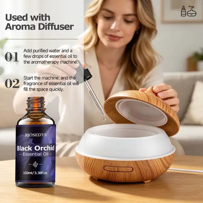 Huile Essentielle d'Orchidée Noire, Huile Parfumée Florale Riche pour Diffuseurs, Aromathérapie et Créations Parfumées DIY, Arôme Élégant