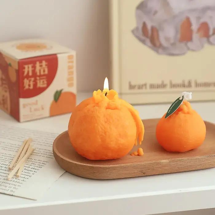 Bougie parfumée faite à la main aux fruits orange