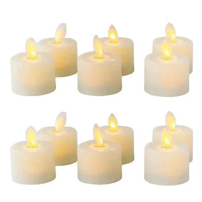 Bougies chauffe-plat LED à mèche mobile blanc chaud