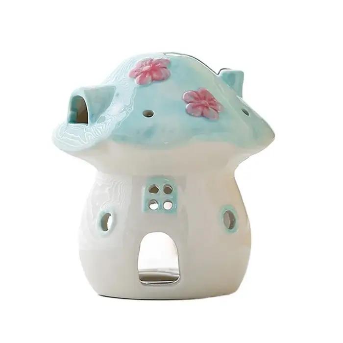Bougeoir champignon mignon, brûleur d'encens champignon créatif et romantique, poêle d'aromathérapie en céramique antidérapant et Non toxique