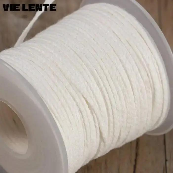 1 rouleau de mèche de bougie blanche en coton tissé