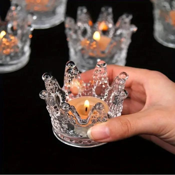 Bougeoir en verre de couronne de cristal européen