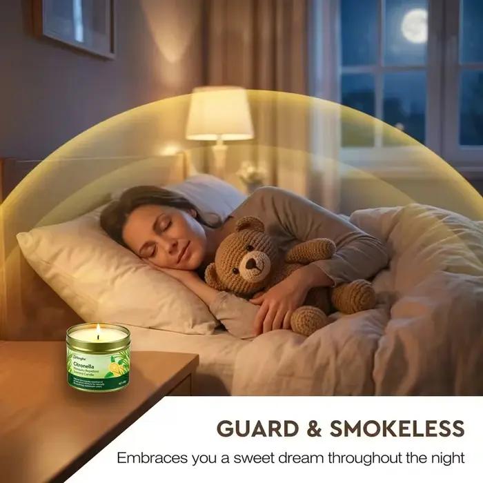 Bougie parfumée anti-moustiques à la citronnelle