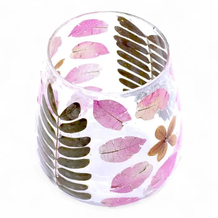 Natural Floral Glass - Vase Candle Holder - Primavera - (12x11cm)